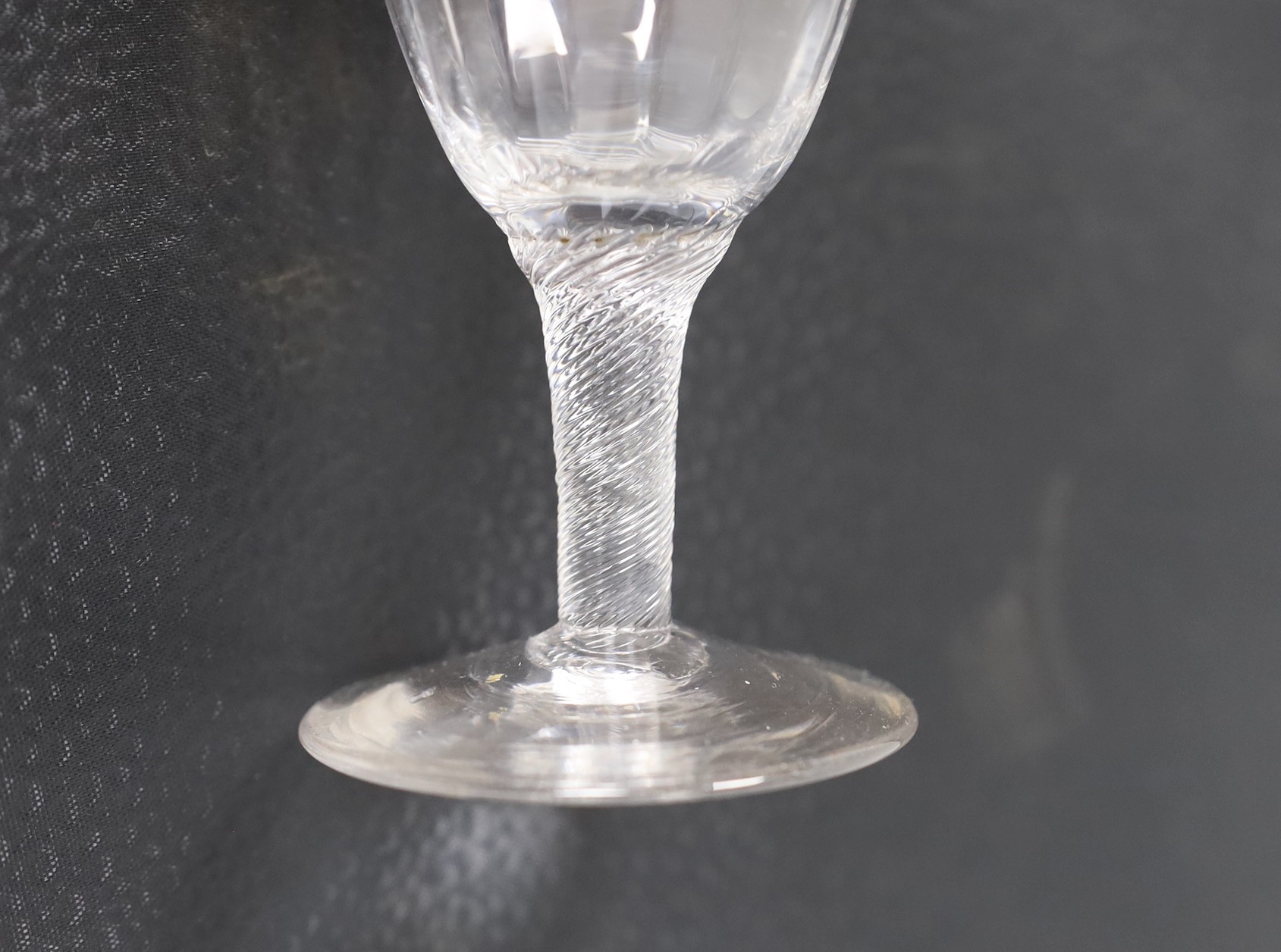 A George III incised stem drinking glass, 12.5cms high